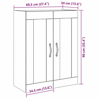 Vegghengt skap Gammelt tre 69.5 x 34 x 90 cm Konstruert tre