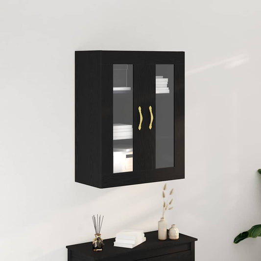 Vegghengt skap Svart eik 69.5 x 34 x 90 cm Konstruert tre