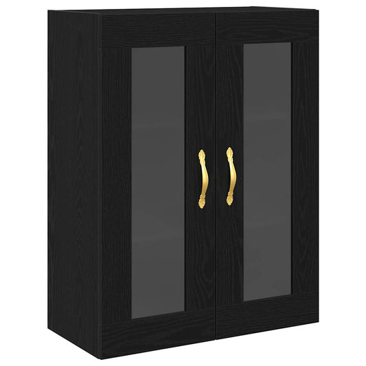 Vegghengt skap Svart eik 69.5 x 34 x 90 cm Konstruert tre