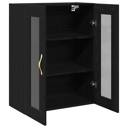 Vegghengt skap Svart eik 69.5 x 34 x 90 cm Konstruert tre
