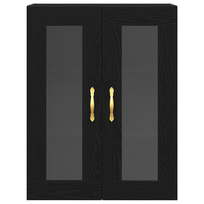 Vegghengt skap Svart eik 69.5 x 34 x 90 cm Konstruert tre