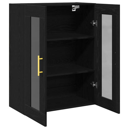 Vegghengt skap Svart eik 69.5 x 34 x 90 cm Konstruert tre