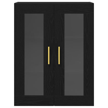 Vegghengt skap Svart eik 69.5 x 34 x 90 cm Konstruert tre