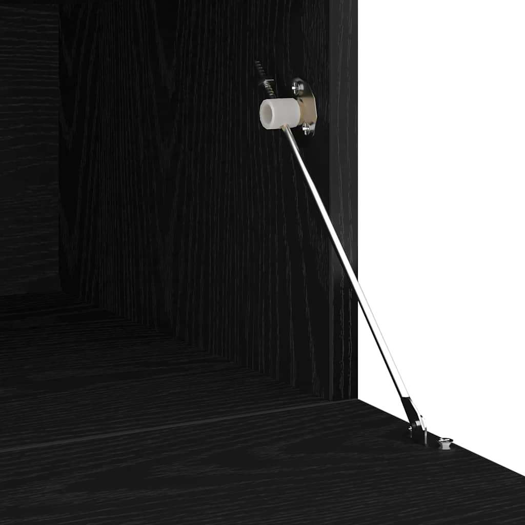 3-delt TV-skapsett med LED-lamper svart eik konstruert tre