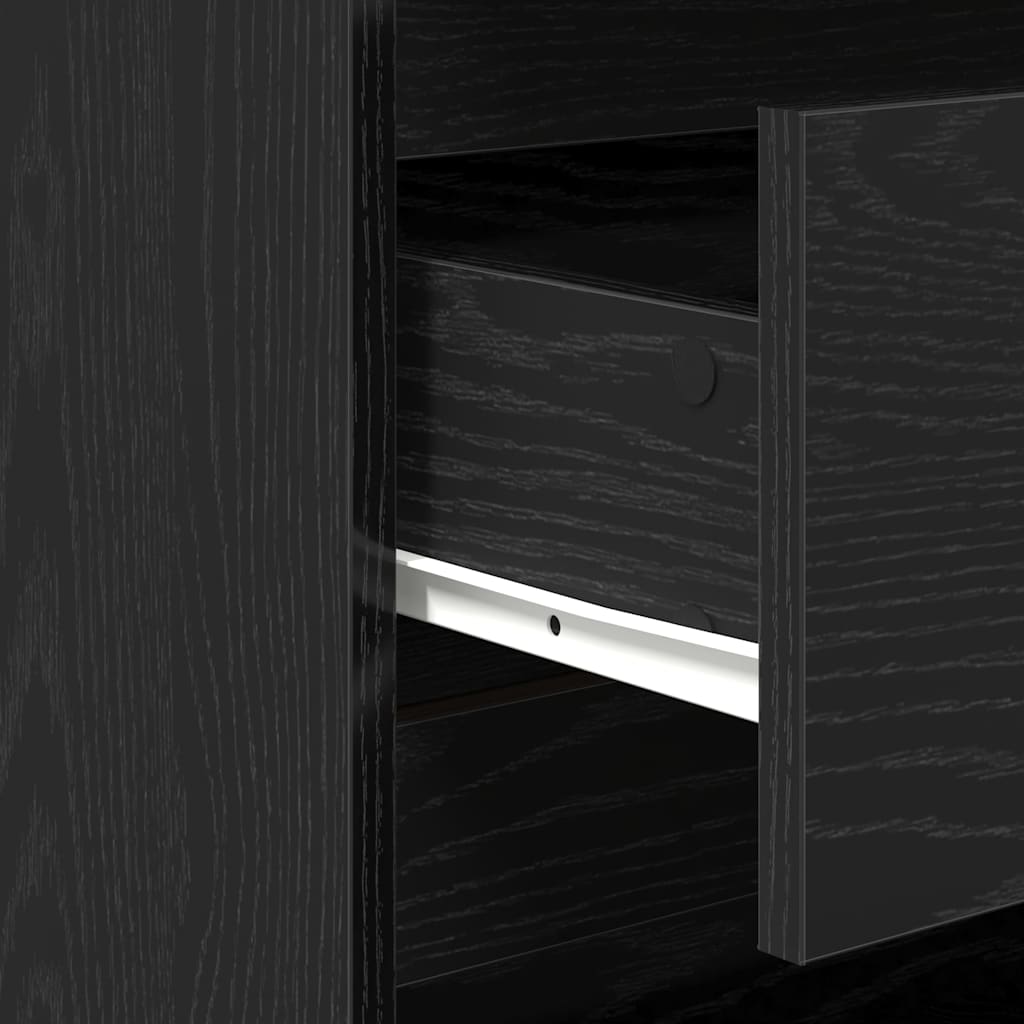 2-delt Sideboard i svart eikefiner