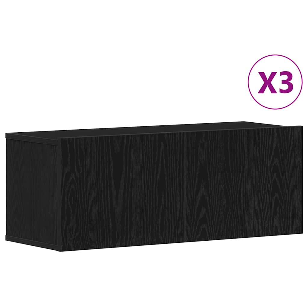 3-delt TV-skapsett - Svart tre