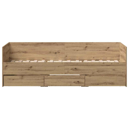 Dagseng ramme med skuffer med skuff artisan eik 90 x 190 cm