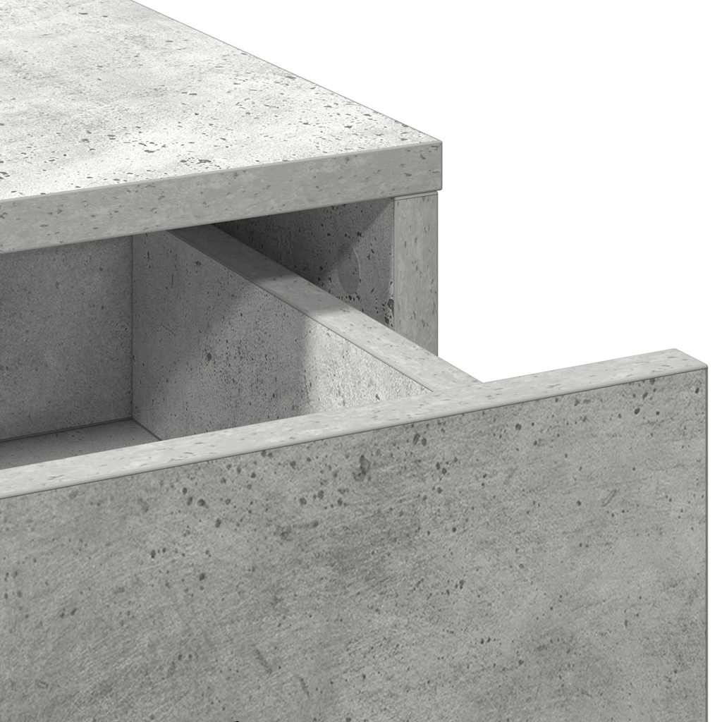 2-delt sminkebordsett med LED i betonggrått konstruert tre