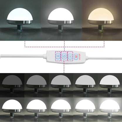 3-delt dressingbordsett med LED i artisan eik og konstruert tre