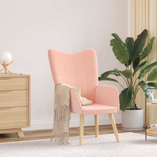 Relaxestol Rosa Curly Ull-lignende Stoff