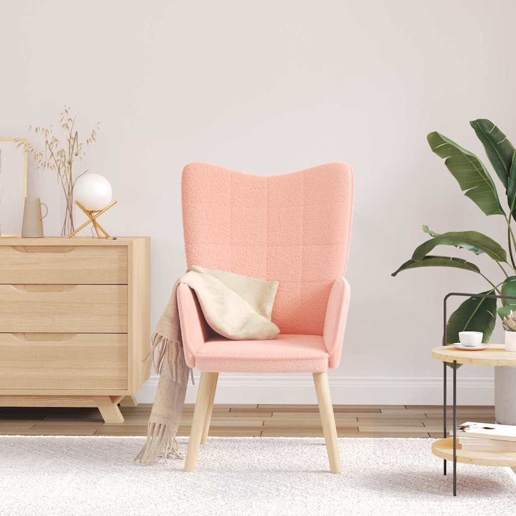 Relaxestol Rosa Curly Ull-lignende Stoff