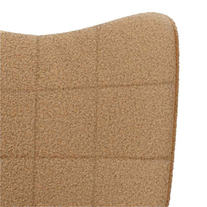 Avslappende Stol Beige Krøllete Ull-lignende Stoff