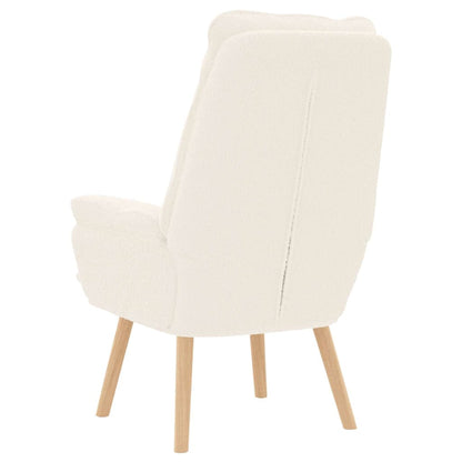 Avslappende Stol Krem Curly Ull-lignende Stoff
