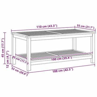 Kaffebord 110x55x45 cm Massivt Akasietre