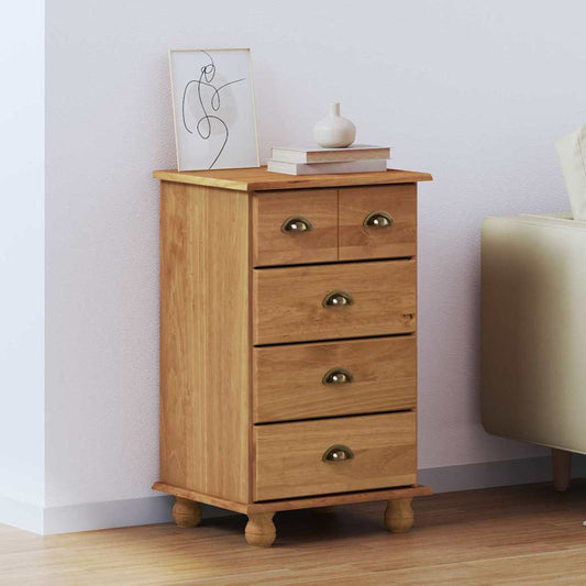 Kommode 'ASKIM'Honningbrun 45.8x40x79 cm Solid Tre Furu
