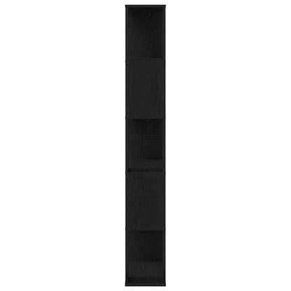 Bokhylle 5-lags Svart Eik 45x23,5x162,5 cm Konstruert Tre
