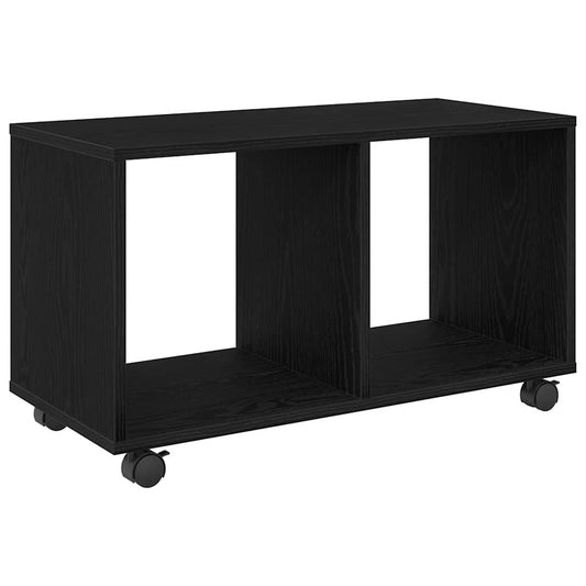 Bord med hjul Svart Eik 72x33x42,5 cm Ingeniørtre