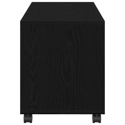 Bord med hjul Svart Eik 72x33x42,5 cm Ingeniørtre