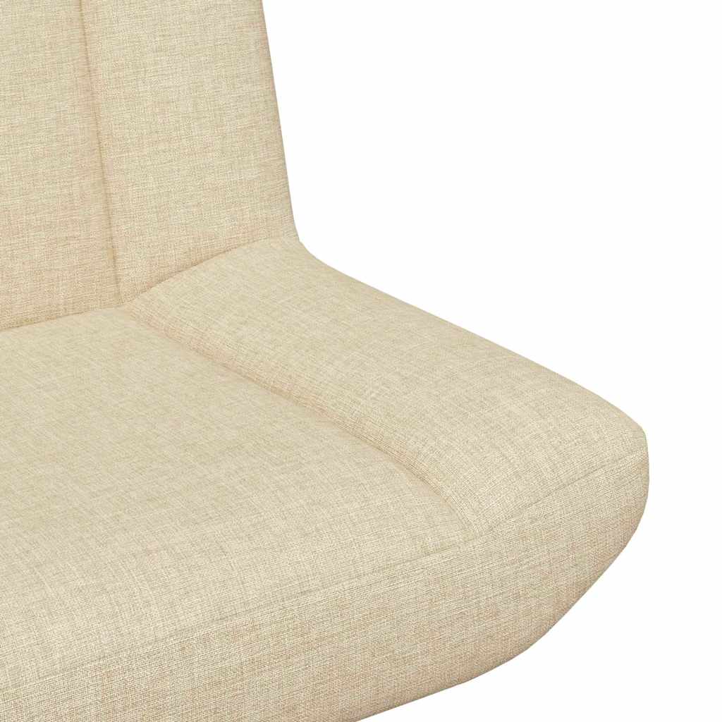 Accentstol Krem Polyester Møbeltrekk, Metallbase Medium Sving