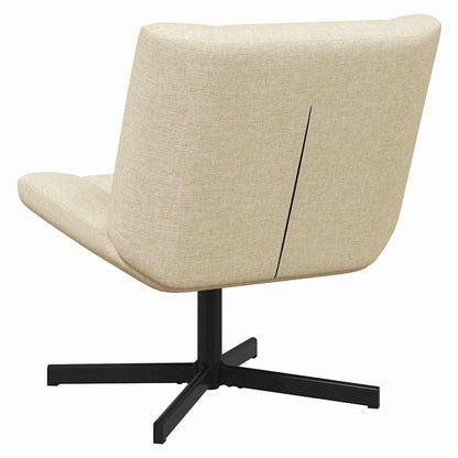 Accentstol Krem Polyester Møbeltrekk, Metallbase Medium Sving