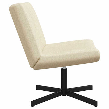 Accentstol Krem Polyester Møbeltrekk, Metallbase Medium Sving
