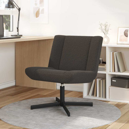 Accent Stol Mørk Grå Stoff med Metallbase Medium Dreie Stol