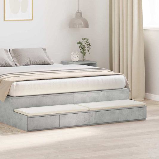Bedskuffer Betonggrå 150x36,5x16,5 cm Konstruert tre