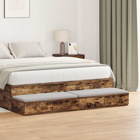 Bedskuffer Røkt Eik 160x36,5x16,5 cm Konstruert Tre