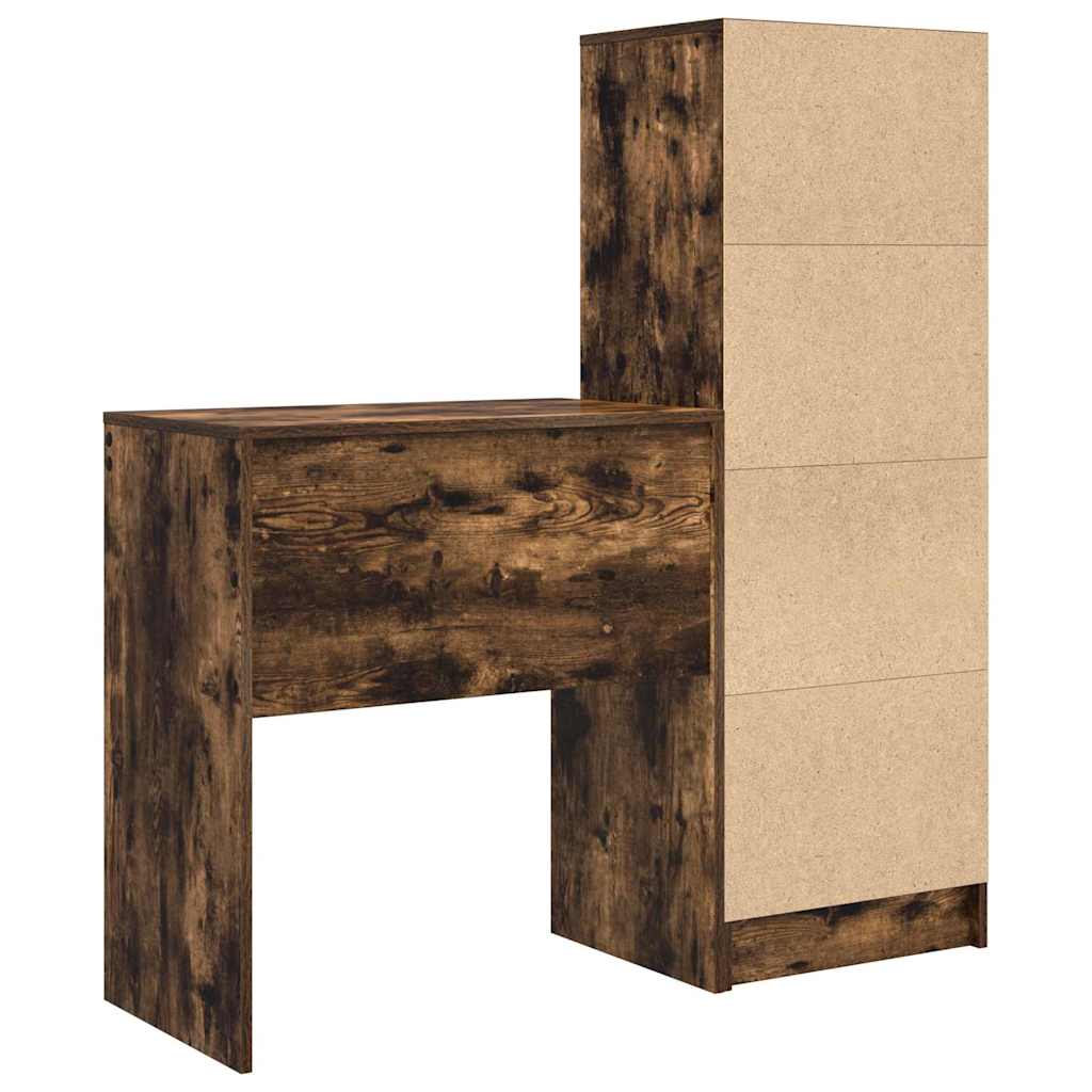 Skrivebord med lagring med skuff 2 pcs Røkt eik 70 x 40 x 76 cm