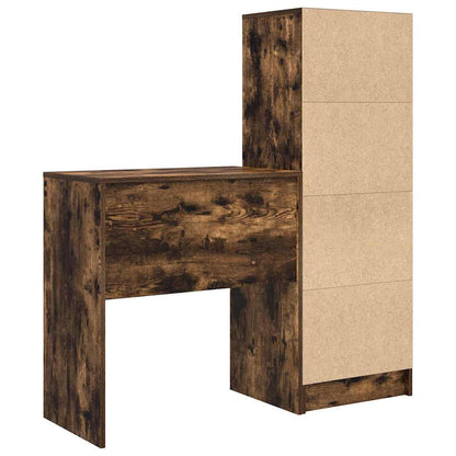 Skrivebord med lagring med skuff 2 pcs Røkt eik 70 x 40 x 76 cm