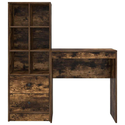 Skrivebord med lagring med skuff 2 pcs Røkt eik 70 x 40 x 76 cm