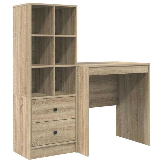 Skrivebord med lagring 2 pcs Sonoma eik 70 x 50 x 76 cm