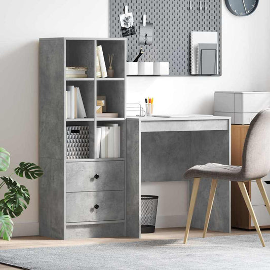 Skrivebord med lagring 2 pcs Betonggrå 70 x 50 x 76 cm