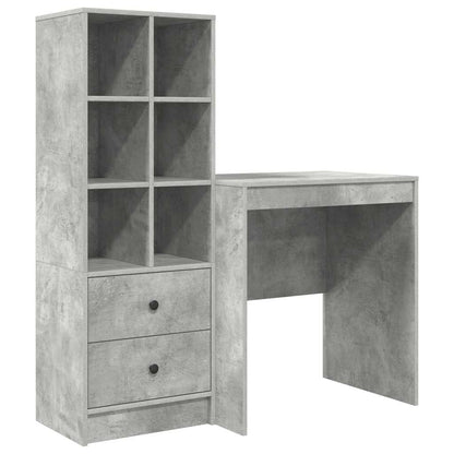 Skrivebord med lagring 2 pcs Betonggrå 70 x 50 x 76 cm
