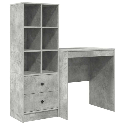 Skrivebord med lagring 2 pcs Betonggrå 70 x 50 x 76 cm