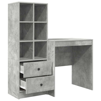 Skrivebord med lagring 2 pcs Betonggrå 70 x 50 x 76 cm