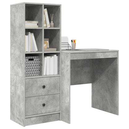 Skrivebord med lagring 2 pcs Betonggrå 70 x 50 x 76 cm