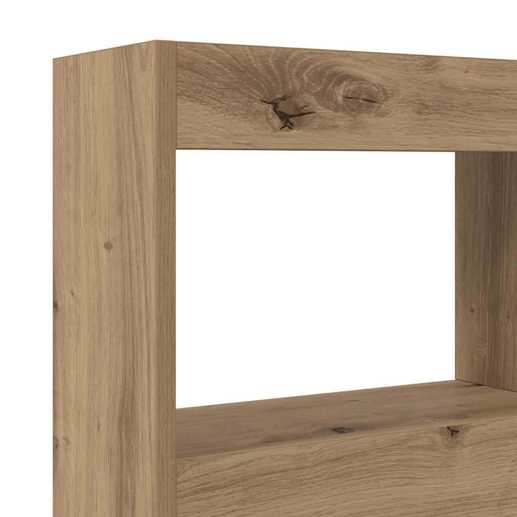 Hodegavlskap med LED med hylle artisan eik 121 x 17 x 102 cm