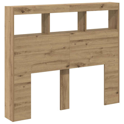 Hodegavlskap med LED med hylle artisan eik 121 x 17 x 102 cm