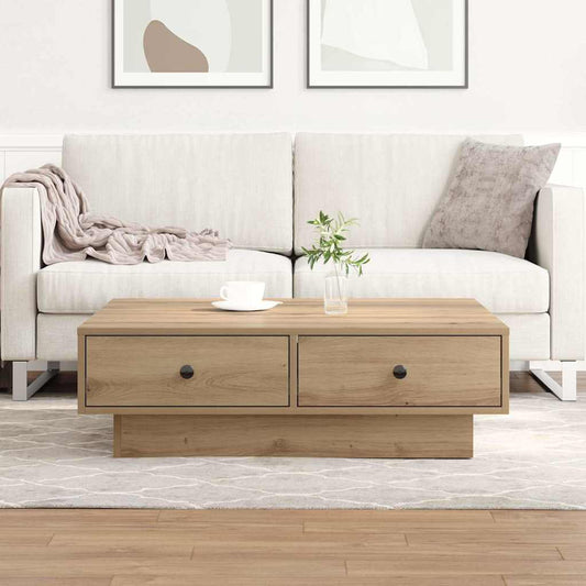 Kafébord Artisan eik Finer, MDF 90 x 90 x 28 cm Lagring