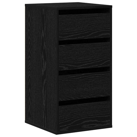 Hjørneskuffeskap Svart Eik 40x41x76 cm Konstruert Tre