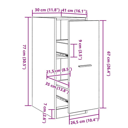 Apotekerhylle Svart Eik 30x41x77,5 cm Konstruert Tre