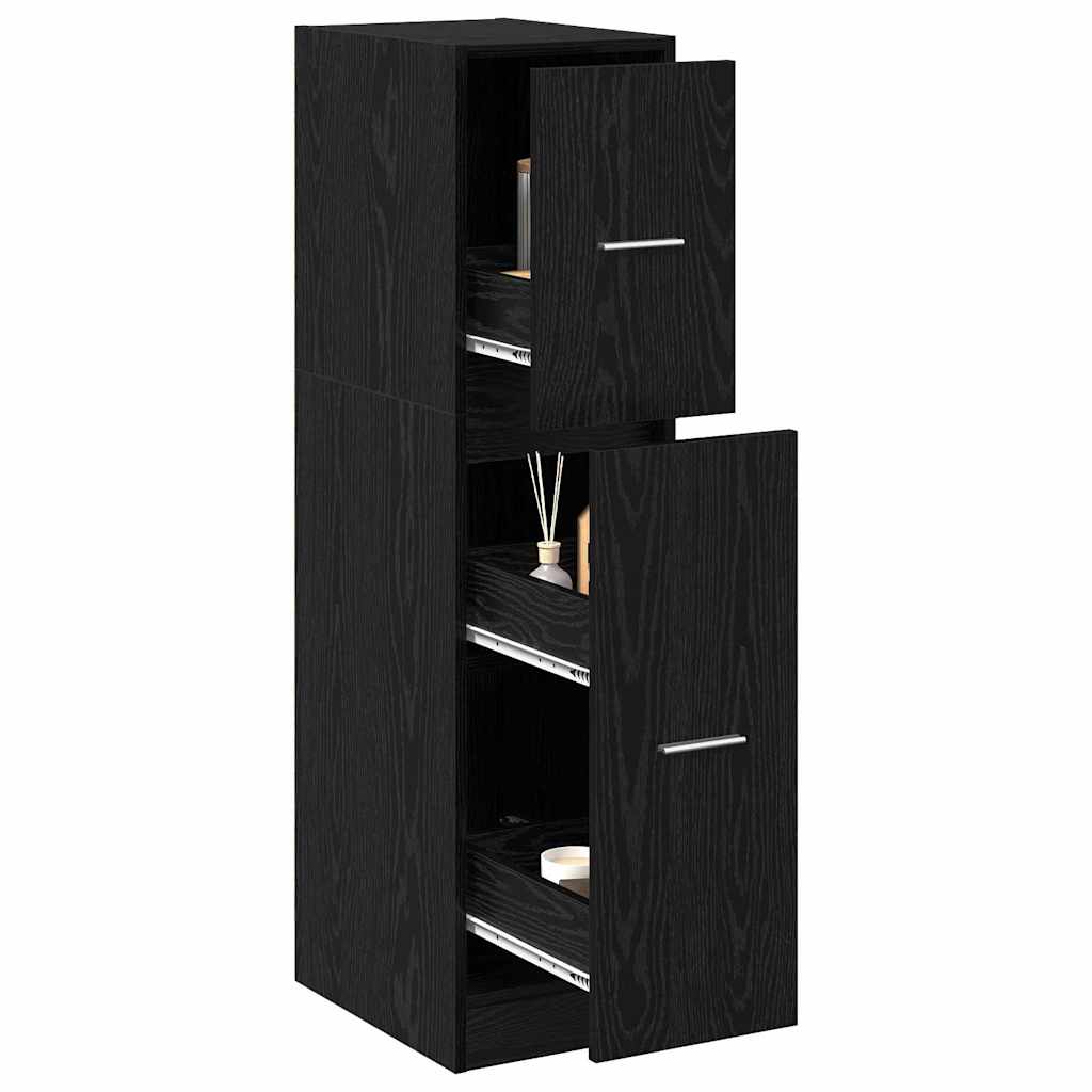 Apoteker skap svart eik 30x41x118 cm konstruert tre