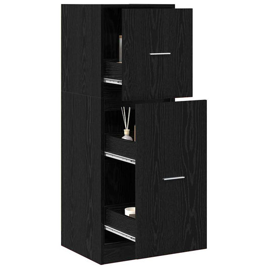 Apothecary Cabinet Svart Eik 40x41x118 cm Konstruert Tre