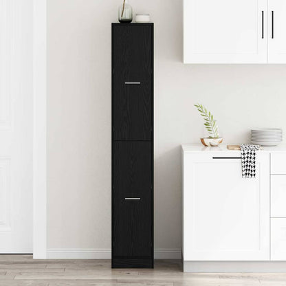 apotekskap svart eik 30x41x174,5 cm kryssfiner
