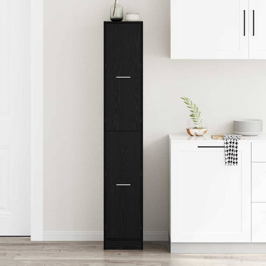 apotekskap svart eik 30x41x174,5 cm kryssfiner