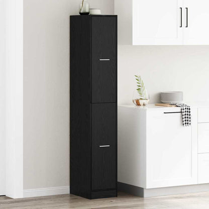apotekskap svart eik 30x41x174,5 cm kryssfiner