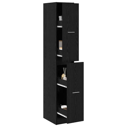 apotekskap svart eik 30x41x174,5 cm kryssfiner