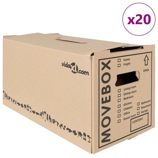 Flyttebokser 20 stk 59 x 31.5 x 31.5 cm Kartong
