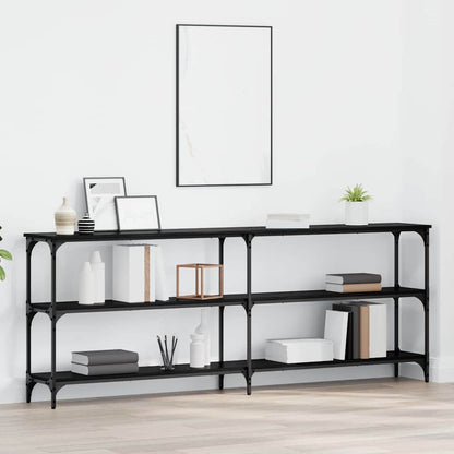 avlastningsbord svart eik 200x29x75 cm konstruert tre